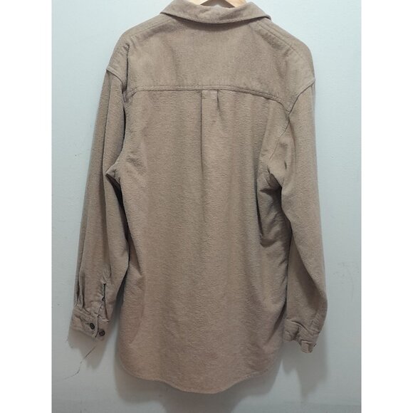 Moose Creek Mens Heavyweight Work Outdoor Size Large Hunting Flannel Shirt Tan - Picture 3 of 6